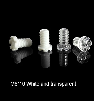 M6 * 10 полый винт Шаг 1,0 мм прозрачный СВЕТОДИОДНЫЙ световой винт, ПК акрил пластиковый провод втулка для кабеля выход Пустотелый болт