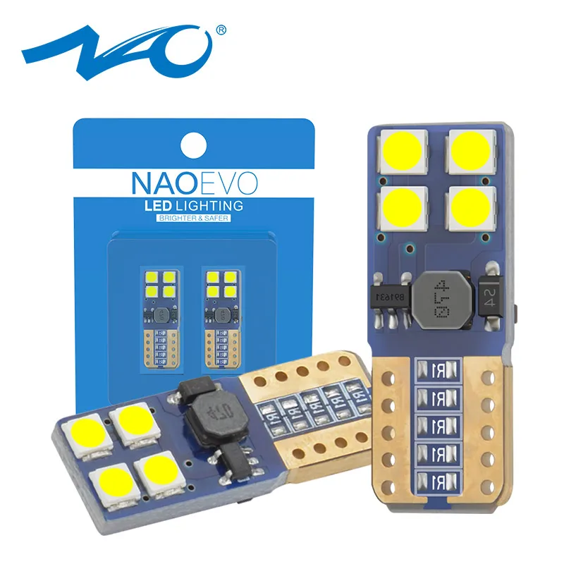 NAO W5W T10 светодиодный светильник 8SMD 3030 чипы 12В 5W5 194 для E90 E92 F10 E46 автоматический