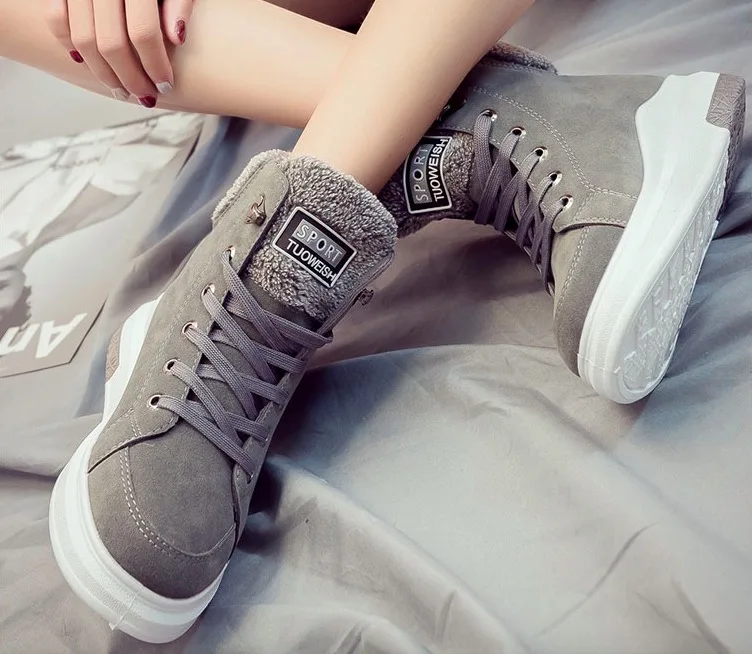 Scarpe Da Tennis delle donne di Nuovo Modo; повседневная обувь из флока; Scarpe Traspiranti Autunno Inverno на шнуровке; Appartamenti Delle Donn