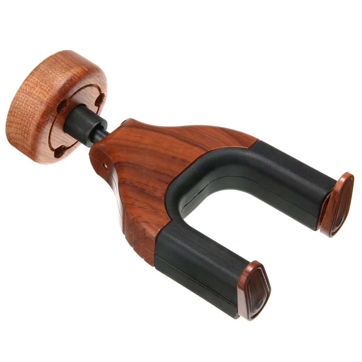 Practical Guitar Wall Mount Auto Lock Guitar Wall Hanger Hard Wood Base in Guitar Shape Guitar Hooks