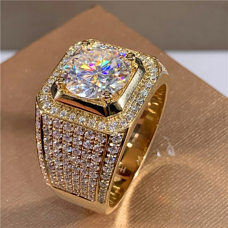 Shining White Zircon Round Stone Ring Vintage Gold Color Wedding Ring Male Female Fashion Crystal Engagement Rings For Women Men wedding rings,finger rings,fashion rings,engagement rings,zircon rings,fashion ring,couple rings,crystal rings,metal rings,stone rings