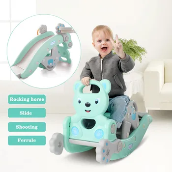 

2 in 1 Children's Sliding Board Seesaw Home Kids Playground Plastic Slide Basketball Toy Set Indoor Kindergarten Swing for Child