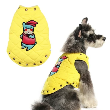 

Pet Dogs Vest Jacket Cold Weather Coat Cartoon Pattern Thickening Clothing For Puppy Small Cats Sleeveless Warm Vest Coats