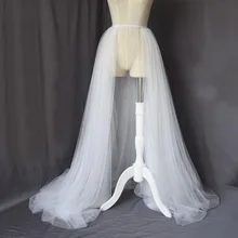 Topqueen vestido de casamento underskirt removível elástico faixa 3 camada meia comprimento vestido de casamento nupcial petticoat cauda cq