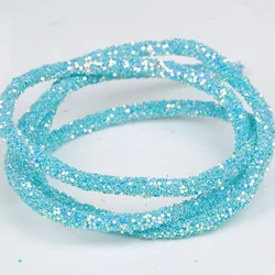 Sparkling Glitter Rhinestones & Sequins Trim for DIY Decoration and Crafts (Skype Blue)