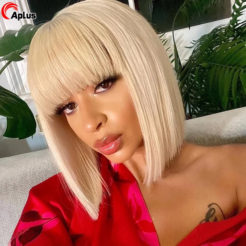 blonde bang wig