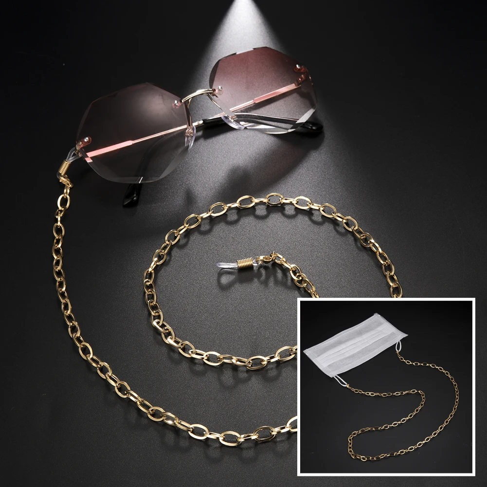 

Fishhook Mask Glasses Chain Rose Gold Color Metal for Women Necklace Flower Heart Charm Strap for Sunglasses Lanyard Neck Holder