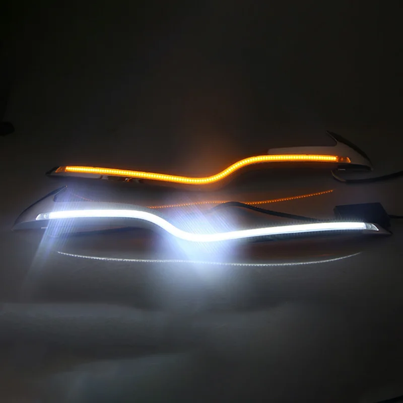 Украшение для автомобильной фары желтый указатель поворота 12 В DRL Светодиодный
