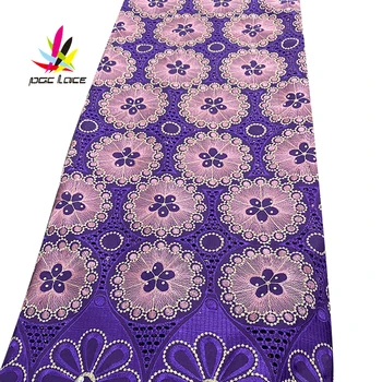 

High Quality Austria Dubai African Beautiful Dry Knit Cotton Lace Fabrics for Nigeria with Stones For Women