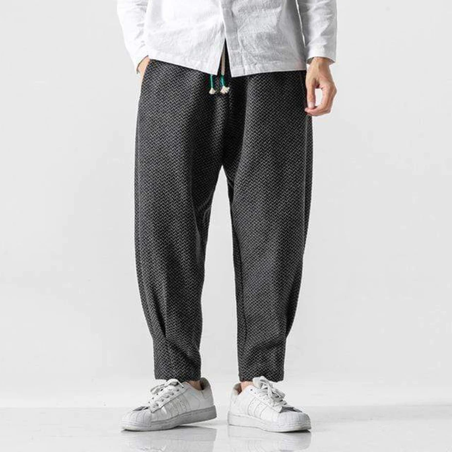 Harem Pants Men Thick Warm Autumn Winter Loose Casual Pants Oversized Streetwear Fashion Hip Hop Sweatpants Pencil Trousers 2
