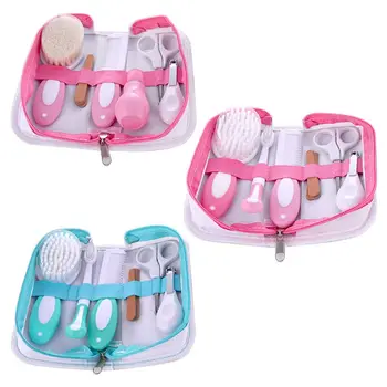 

7 Pcs Newborn Baby Nail Hair Daily Care Grooming Brush Kit with Storage Bags