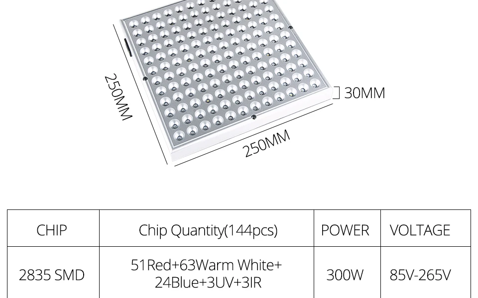 Панель светодиодный свет для выращивания 150 Вт 300 Вт полный спектр лампа для выращивания растений Крытый парник, теплица для выращивания рассады цветок выращивание растения свет