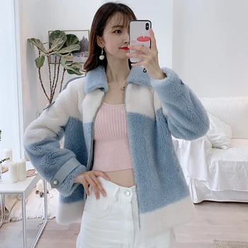 

Autumn Sheep Shearing Jacket Women Winter Clothes 2020 Korean Real Fur Coat Female 100% Wool Coats and Jackets Fur Tops LW2012