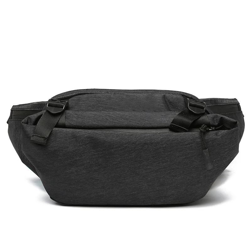 New Male Fanny Pack Men Chest Bag Streetwear Bag Money Belt Oxford Banana Bag Kidney High Capacity Young Men Black Fanny Pack - Цвет: Black Waist bag