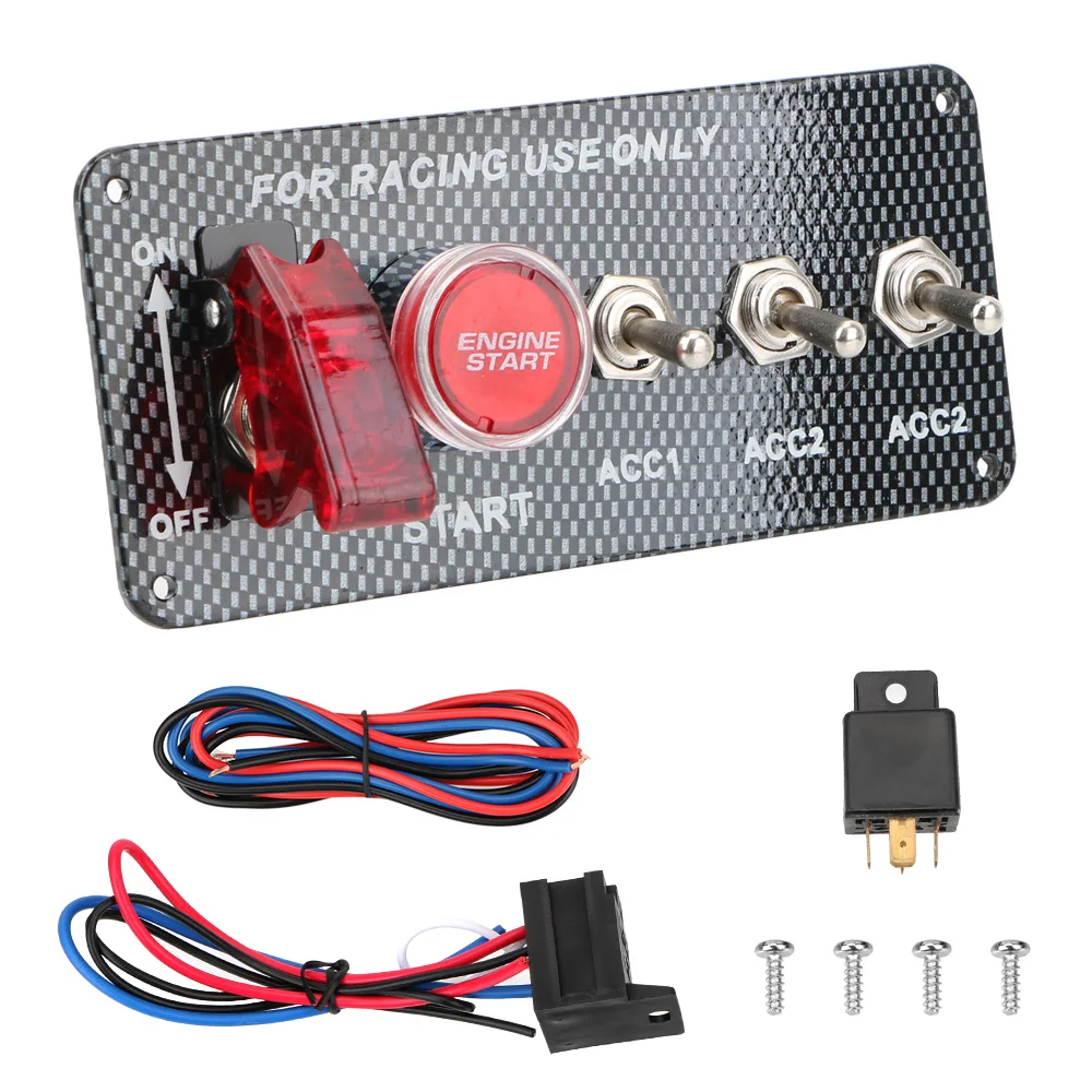 Rennwagen Startknopf 12V Zündungs-Schalter Mit LED-Panel & Startknopf – Stylisch Für Auto, Boot & Van Startknopf Auto