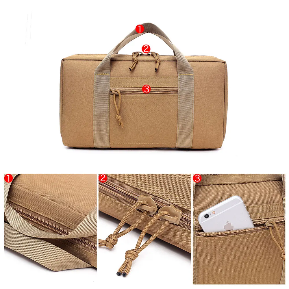 Tactical Pistol Range Bag Gun Case for Handgun and Ammo Carry,Portable Soft Pistol Case Handgun Holster EDC Hunting Tool Pouch 4