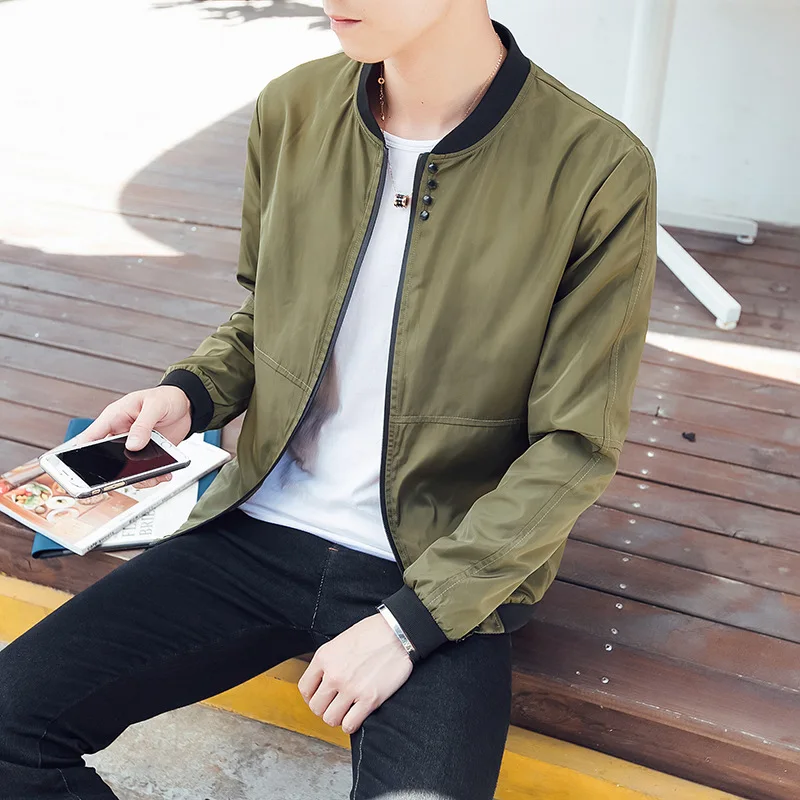 

2019 Spring And Autumn New Style MEN'S Jacket Men's Thin Slim Fit Casual Coat Zipper Baseball Collar Tops Jacket