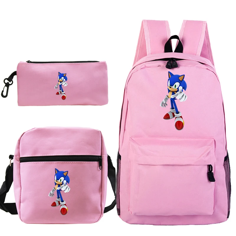 Mochila Sonic The рюкзак с ежом для мужчин аниме хип хоп plecak Sac Dos 3 шт./компл. пенал книжная сумка сумки рюкзак на плечо