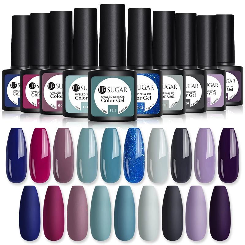 Conjunto de Esmalte em Gel Conjunto com 10 Peças de 7.5ml de Esmalte em Gel uv para Esmalte em Gel para Arte de Unha Sugar ur 3 conjunto com 10 peças de 7.5ml de