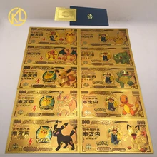 10 Designs Japanese Anime Cute Pocket Animals Yen Gold plastic Cards for fans gift