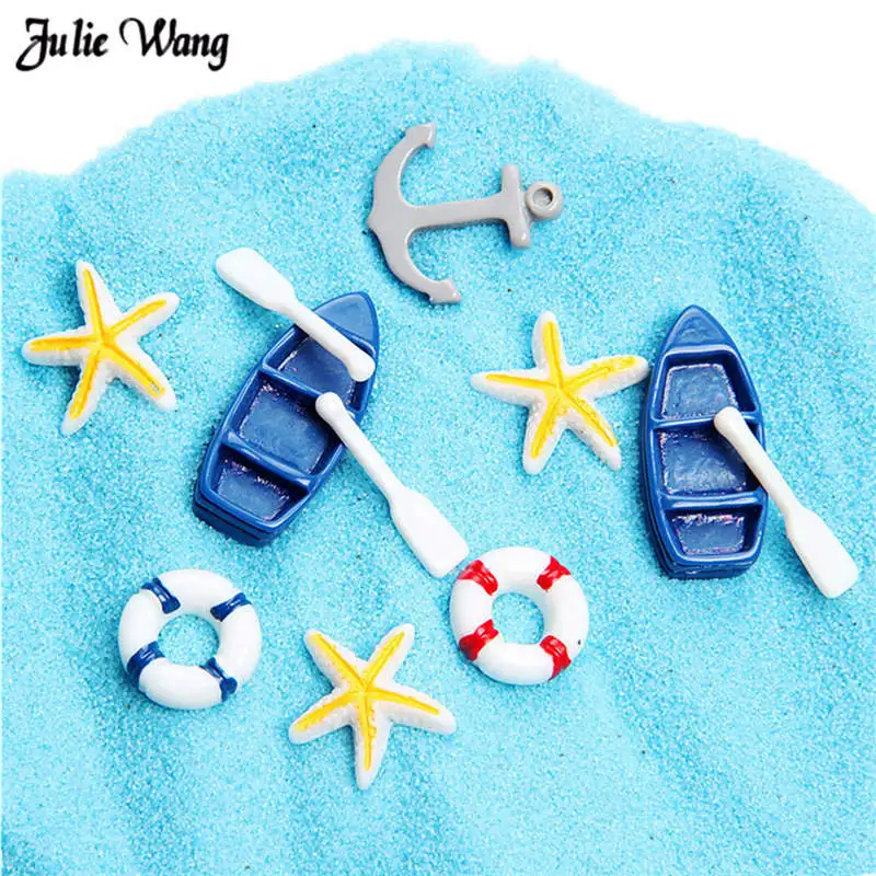 

Julie Wang 20pcs Mix Ocean Theme Resin Slime Beads Flatback Cabochon Phone Case Scrapbooking Embellishments Hair Clip Accessory