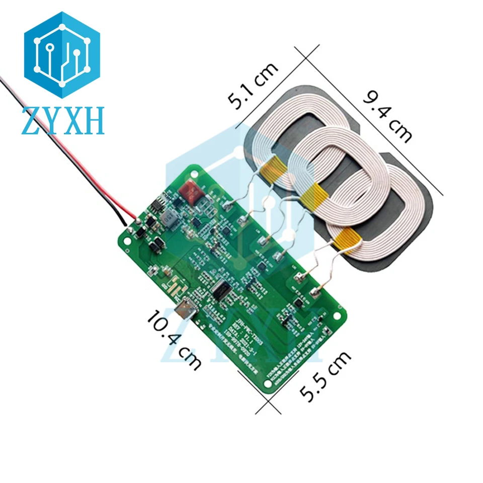 Быстрое беспроводное зарядное устройство Type-C 18 Вт с 3 катушками печатная плата