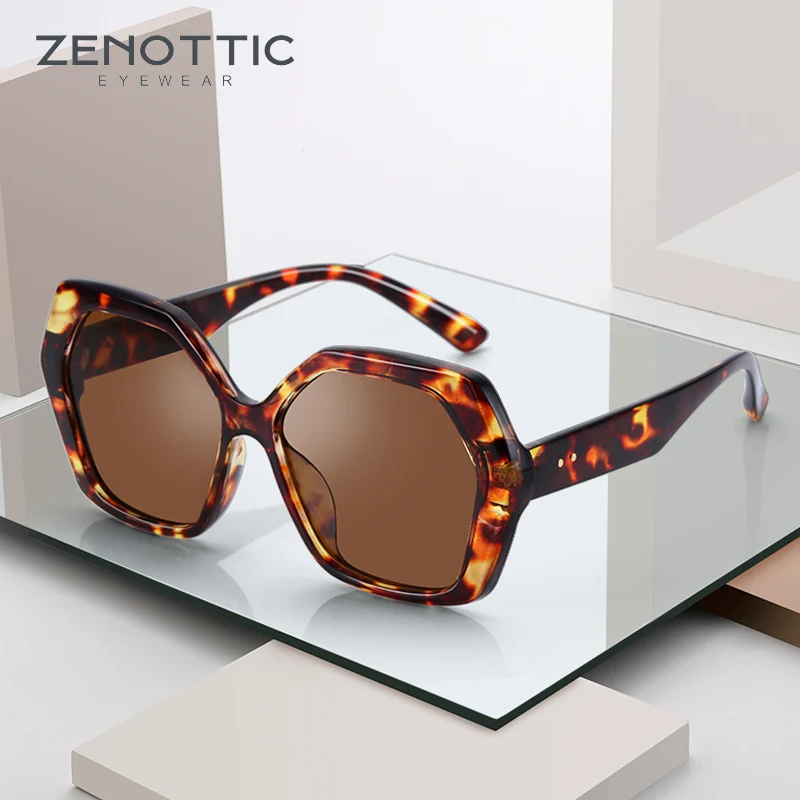  ZENOTTIC Retro Oversized Hexagonal Sunglasses for