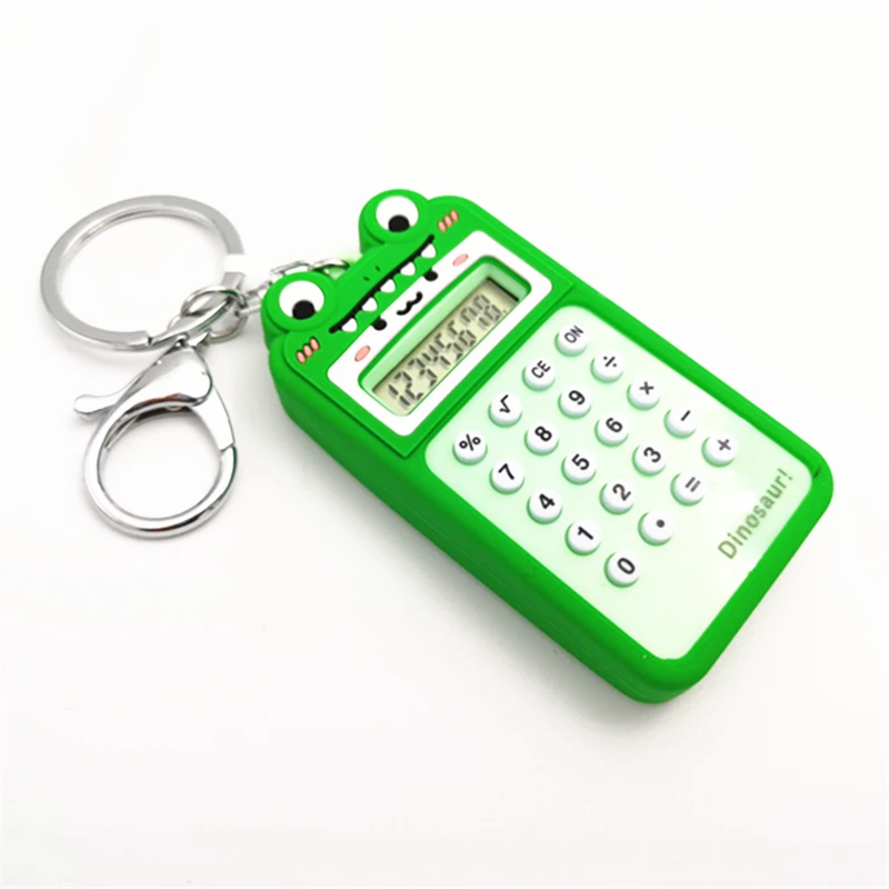 Карманный милый мини калькулятор брелок 8 цифр дисплей школы Calculadora портативный с мини-лабиринт динозавр силиконовый чехол