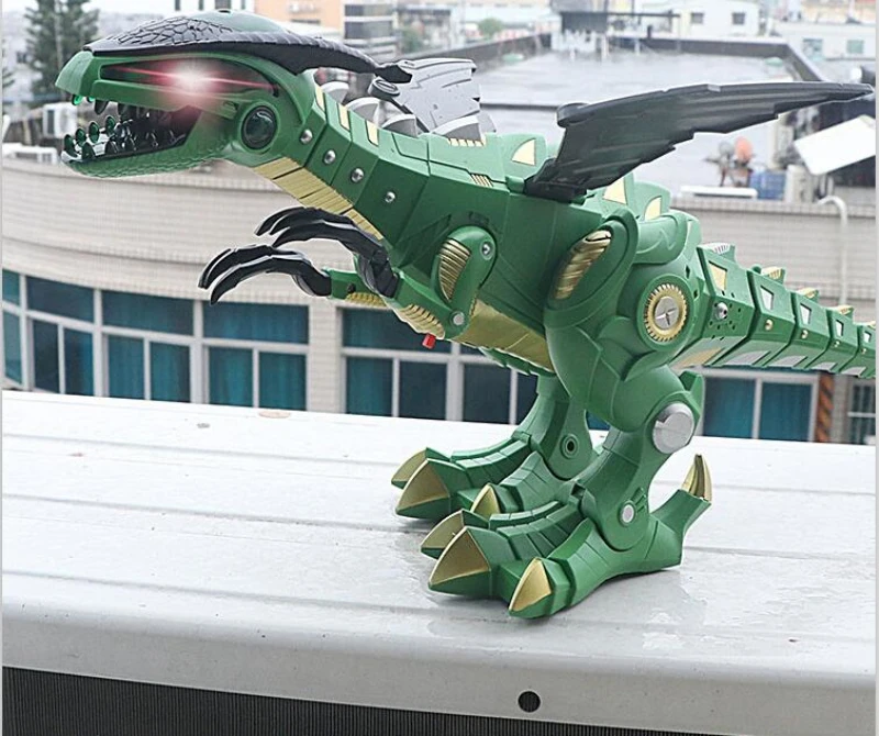 Rc робот игрушка динозавр Rc моделирование прогулки с музыкальными огнями звук умный робот спрей динозавр детские развивающие игрушки подарок
