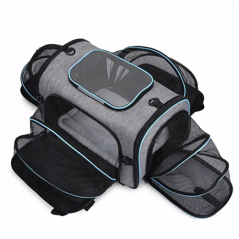 

4-Way Expandable Breathable Pet Carrier Oxford Cloth Travel Cat Dog Bag Kennel Y5GB