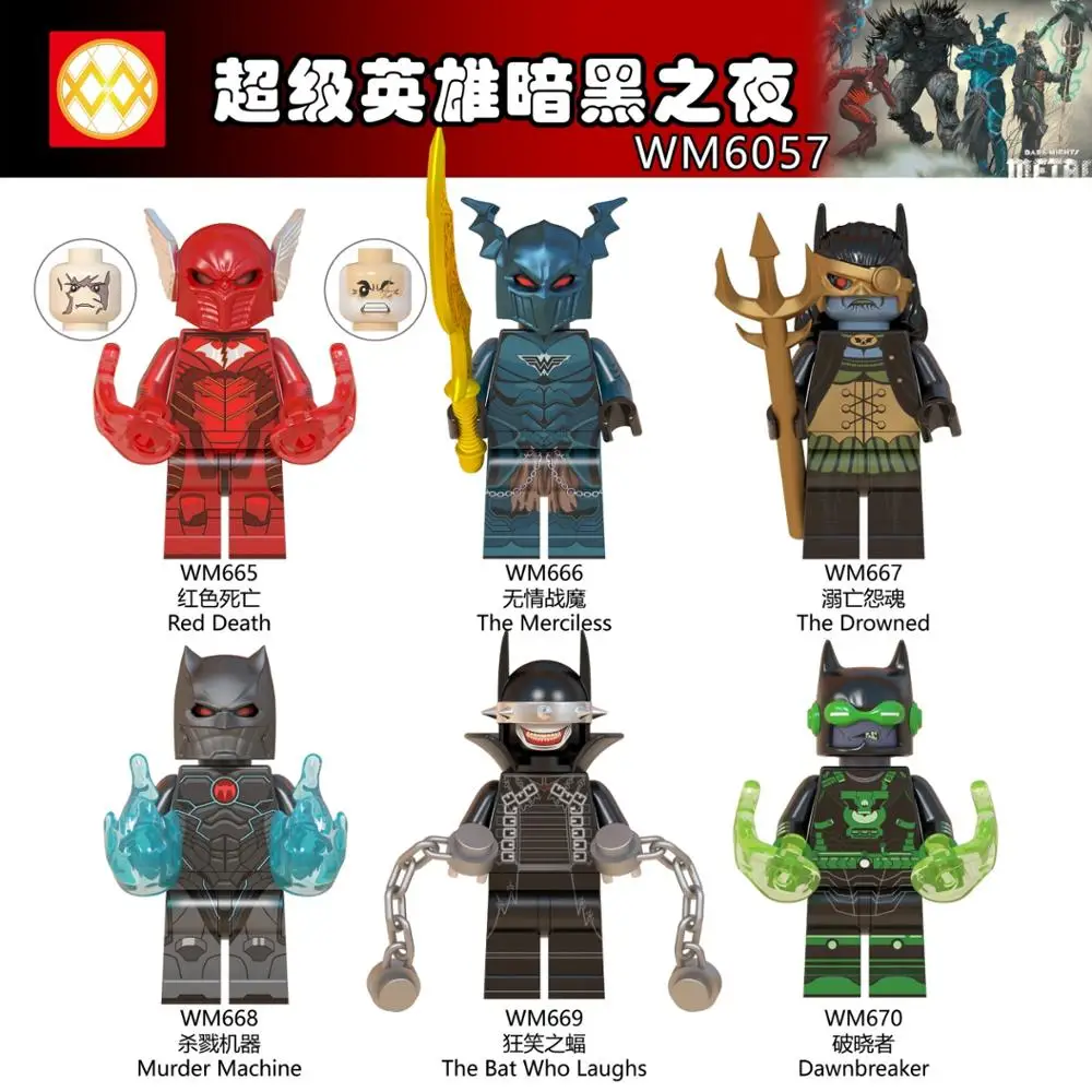 

WM6057 Single Sale Dark Nights Metal Knights Red Death Machine Batman Plastic Building Block Toys For Children Gifts DIY