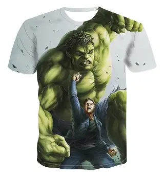 

2020 popular 3D fashion cartoon Hulk Marvel t-shirt men's summer short sleeve trend cool and versatile s-6xl