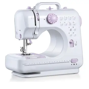 

Compact Sewing Machine with 12 Stitch Patterns Foot Pedals and Lights for Home