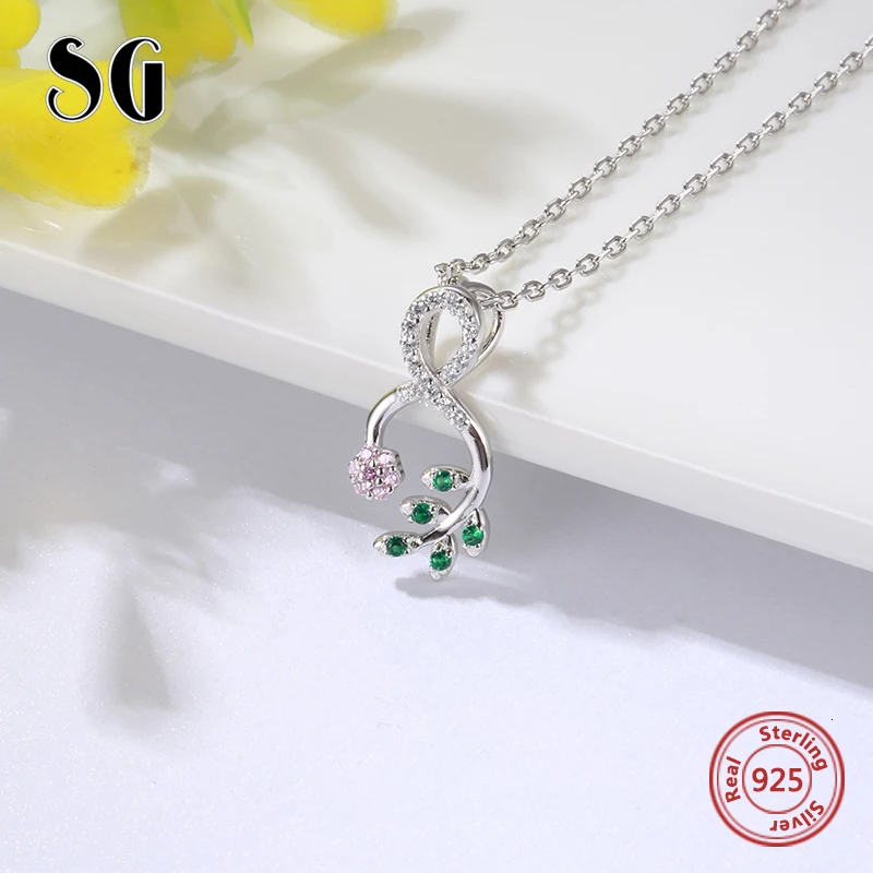 SG aliexpress chain sterling silver 925 necklace Fashion Women accessories Pendant On neck Chokers stone Necklace jewelery