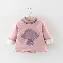 Детская футболка для девочек; детские толстовки с капюшоном; толстовка с длинными рукавами и рисунком гриба; зимние утолщенные Топы; детский пуловер; спортивный костюм