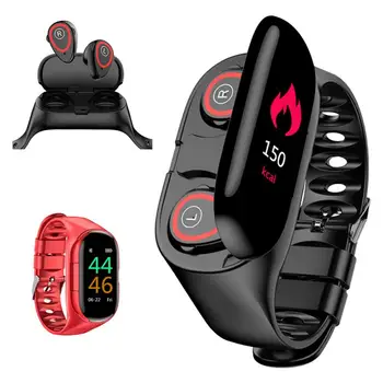 

Trackbuds M1 Newest AI Smart Watch With Sport Bluetooth Earphone Heart Rate Monitor Smart Wristband Long Time Standby Men Watch