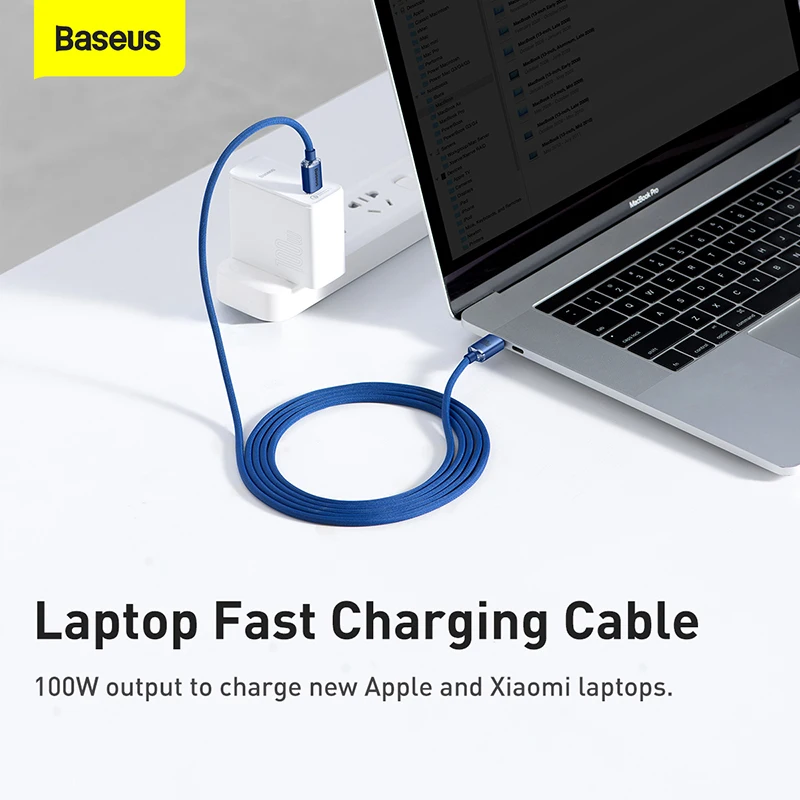 Baseus 100W USB-C to Type-C Cable, 5A PD Fast Charging Charger