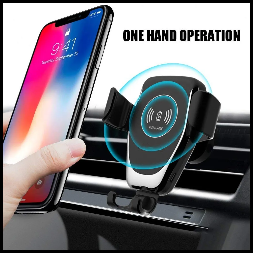 Быстрая зарядка Автомобильная Подставка для телефона автомобильное крепление Qi Беспроводное зарядное устройство для iPhone 11 Pro XS Max X XR 8 10 Вт для samsung S10 S9