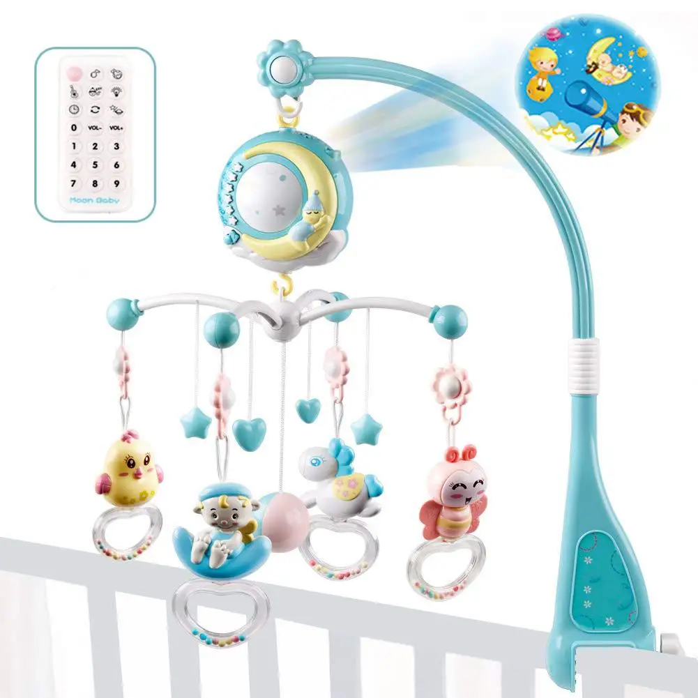 

Baby Crib Rattles Projection Toy Holder Rotating Crib Mobile Bed Musical Box Projection 0-12 Months Newborn Infant Baby Toys