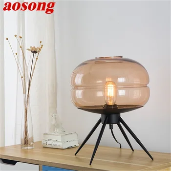 

AOSONG Modern Table Lamp Design Nordic Art Glass LED Desk Light Creative Decorative for Home Bedroom Living Room Office