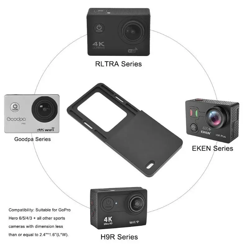 Ручной карданный стабилизатор Монтажная пластина Адаптер для Gopro Hero 6 5 4 3 3
