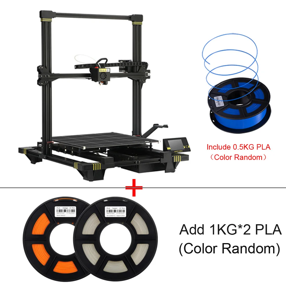 ANYCUBIC Chiron 3d принтер с зажимами огромный объем сборки автоматическое выравнивание PLA нити FDM 3d принтер impressora 3d - Цвет: Chiron Add 2kg