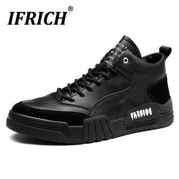 

2020 Spring Autumn Mens Designer Sneakers Black White Men Fashion Shoes High Top Male Casual Shoes Comfortable Casual Adult Shoe