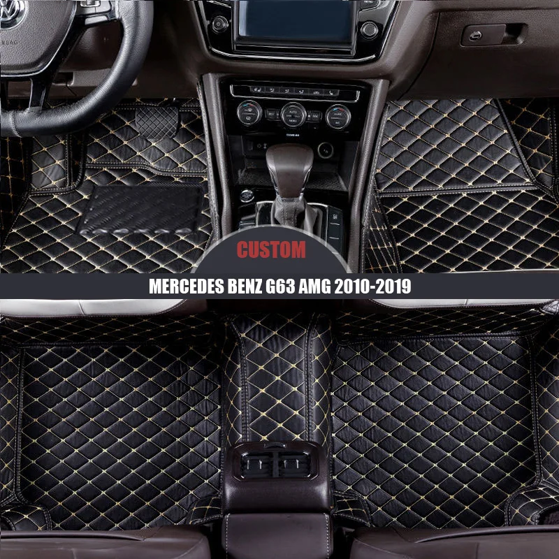Кожаные автомобильные коврики на заказ для MERCEDES BENZ G63 AMG 2010- накладки для ног авто ковер автомобильный Стайлинг