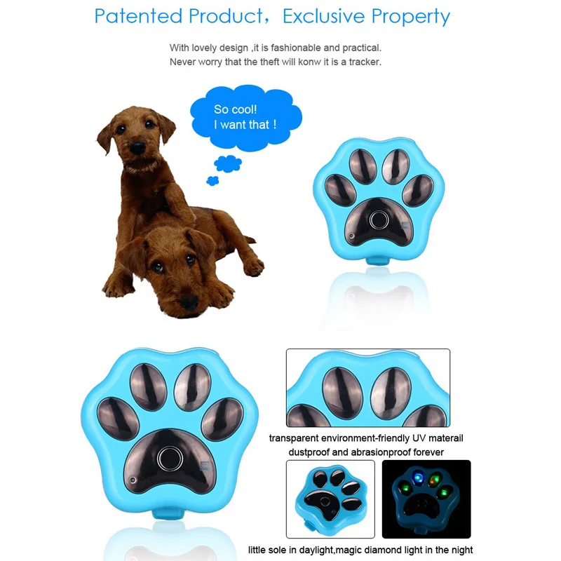 

GPS Tracker for Dog/Cat with Low Battery Alarm and WiFi Positioning