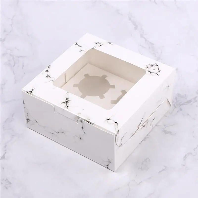 10 шт мраморные коробки для кексов со вставками оконная подставка контейнеры