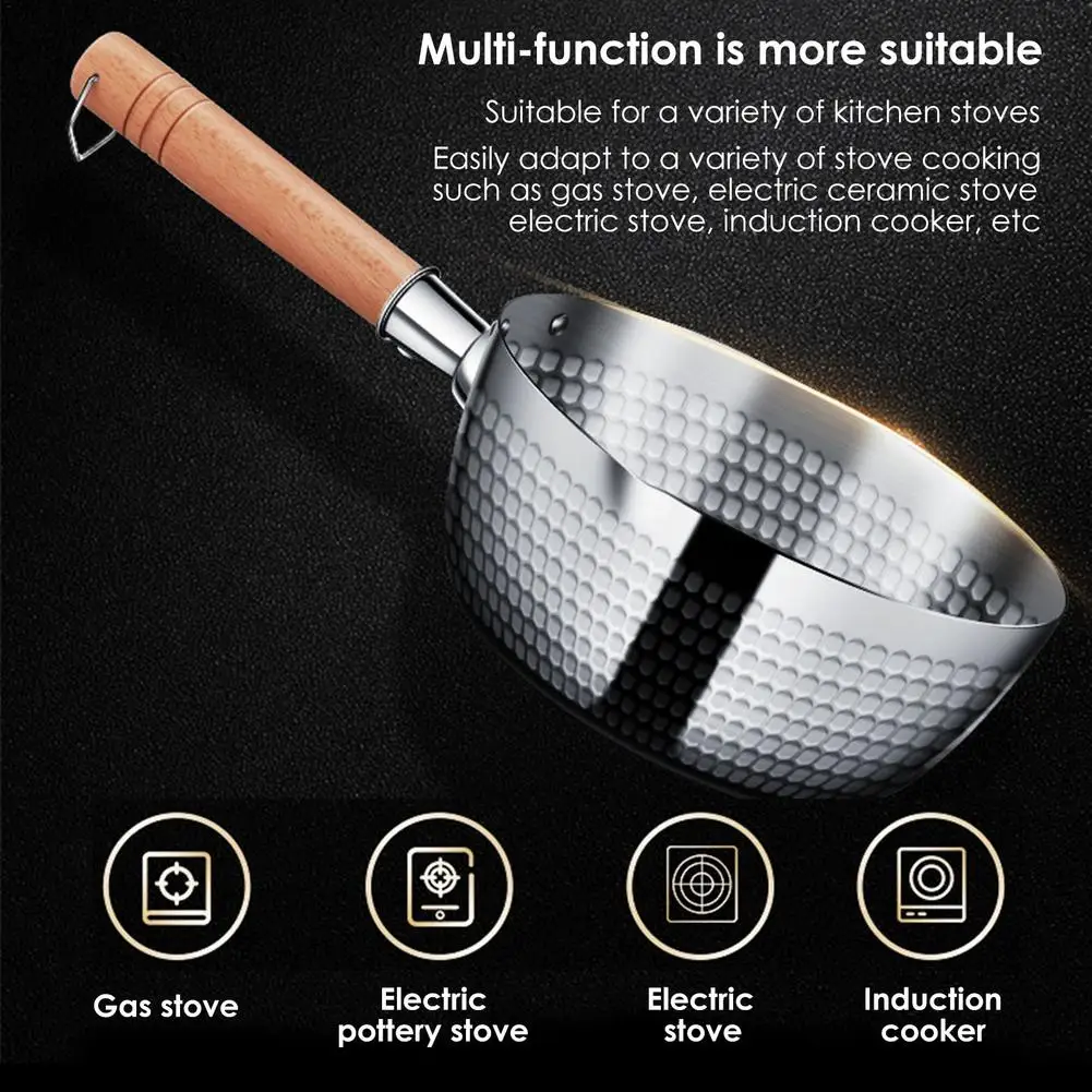 Japanese Saucepan Non-Stick Stainless Steel Milk Pots Soup Pot Kitchen Cooking Pan With Wooden Handle Cookware 20Cm 16 Japanese Saucepan Non-Stick Stainless Steel Milk Pots Soup Pot Kitchen Cooking Pan With Wooden Handle Cookware 20Cm