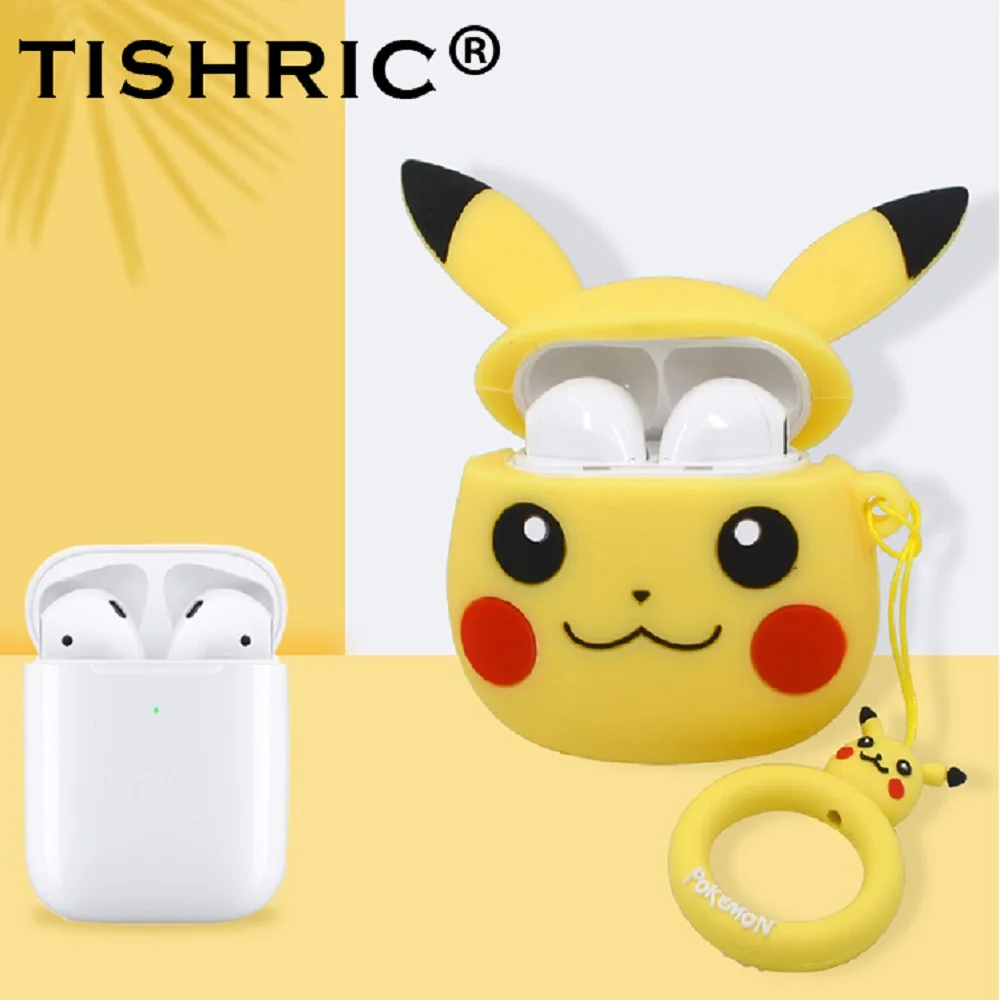 

TISHRIC for Apple for Airpods 2 Case Cover Key Ring Silicone Cartoon Cute Stitch Charging Accessories Box Earphone Headpone Case