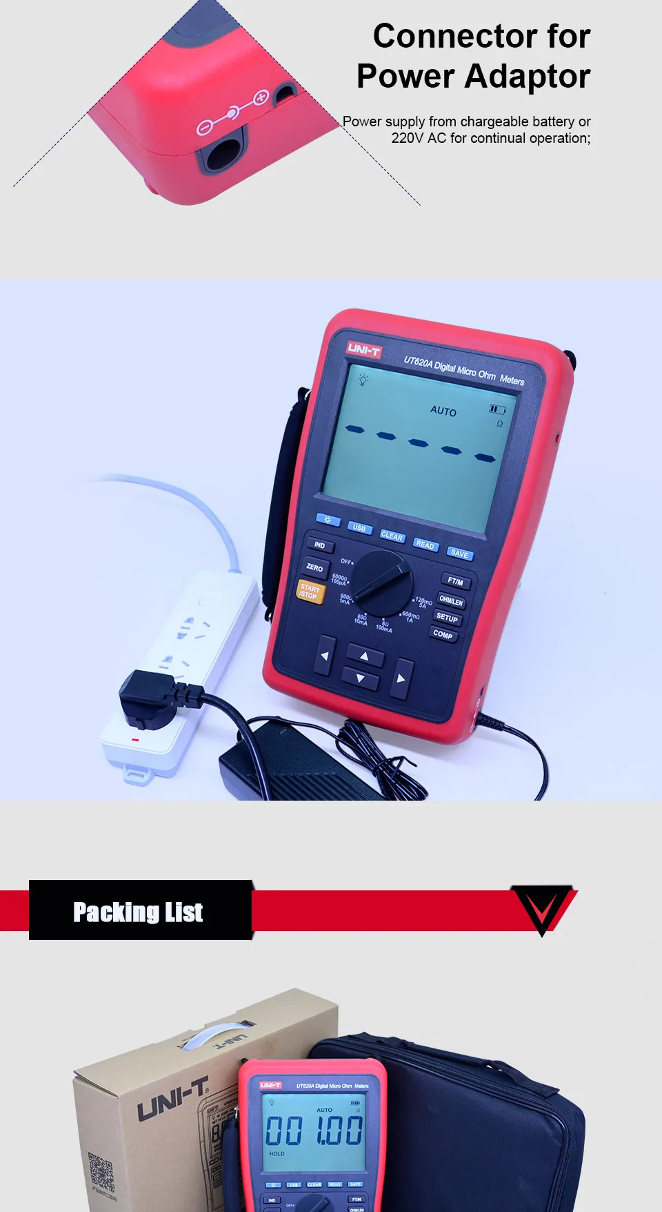 UNI-T UT620A цифровой микро Омметр DC низкое сопротивление тестер 120mOhm-6kOhm Омметр ручной диапазон хранения данных 4-проводной измерения