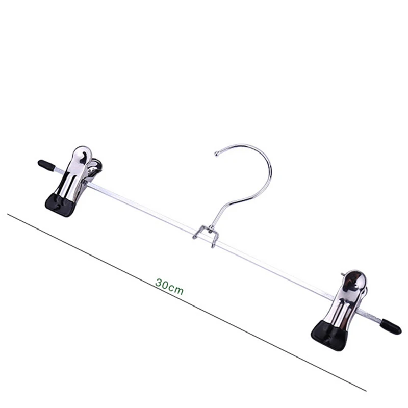 10x Stainless Steel Pants Skirt Hangers Trouser Stand Holder 2 Clips Household font b Home b